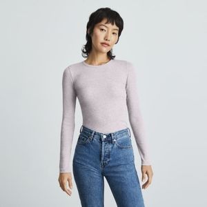 Everlane Pima Micro-Rib Long-Sleeve Crew